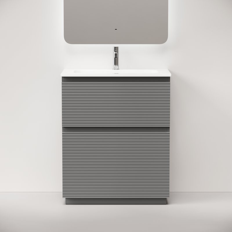 Тумба с раковиной Sancos Folk Floor 70 напольная, ergraut soft, раковина CN7031