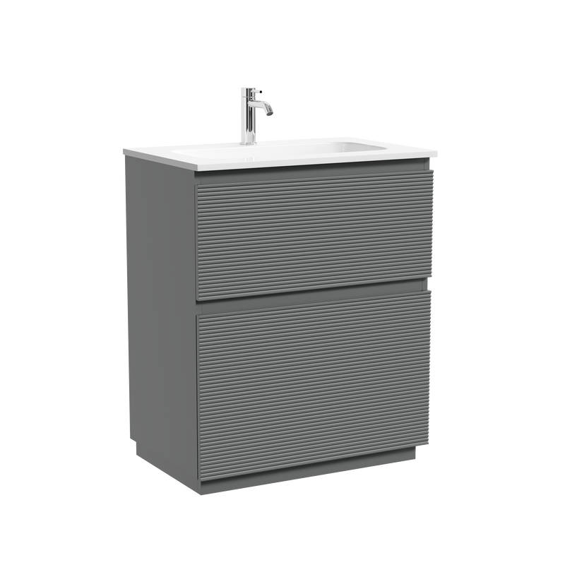 Тумба с раковиной Sancos Folk Floor 70 напольная, ergraut soft, раковина CN7031