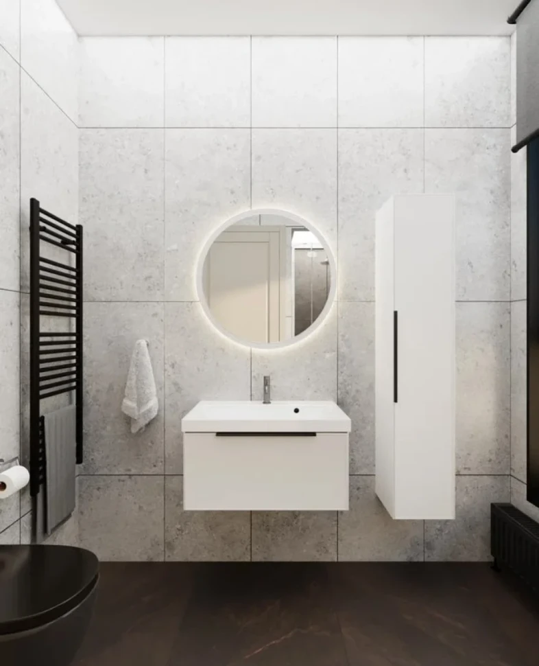 Зеркало круглое La Fenice Terra 80 белое матовое
