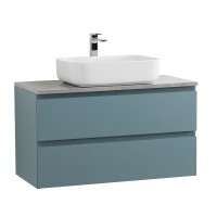 Тумба под раковину со столешницей BelBagno Kraft 80 подвесная, матовая голубая, столешница kep-80-mgl