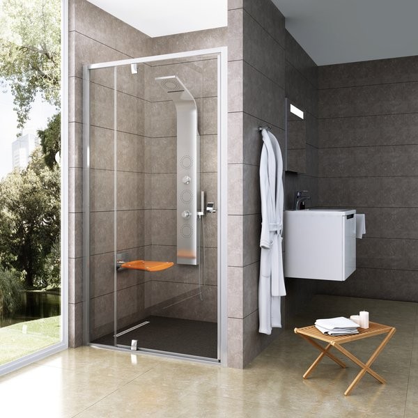 Душевая дверь в нишу Ravak Pivot PDOP2-110 Transparent, профиль сатин