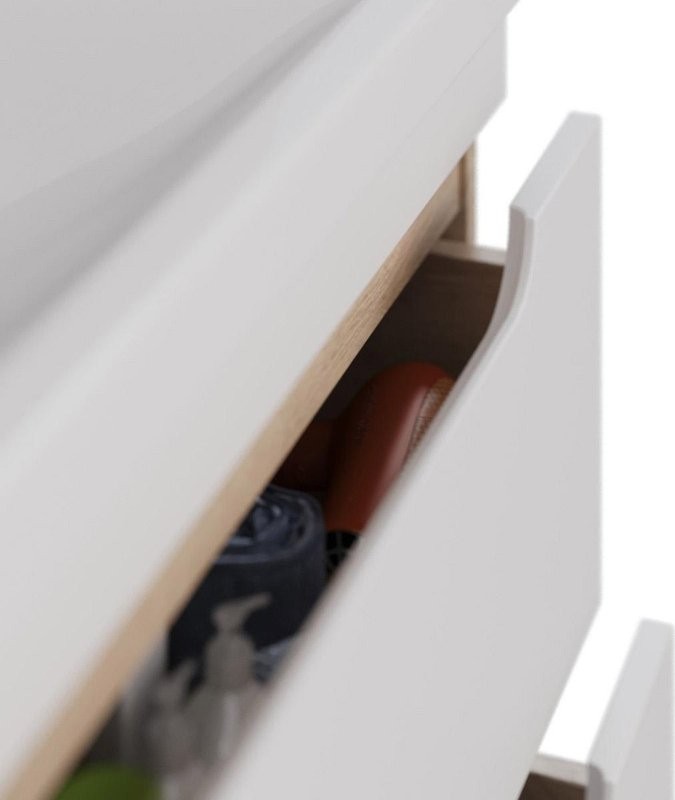 Тумба под раковину Lemark Olivia 65 дуб кантри, белая глянцевая