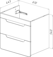 Тумба под раковину Lemark Olivia 65 дуб кантри, белая глянцевая
