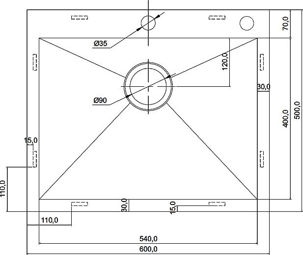 Мойка кухонная Seaman Eco Marino Eco Marino SMV-Z-600 с клапан-автоматом