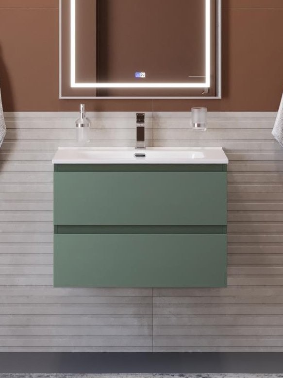 Тумба с раковиной BelBagno Kraft 70 подвесная, матовая еловая, раковина bb700etl