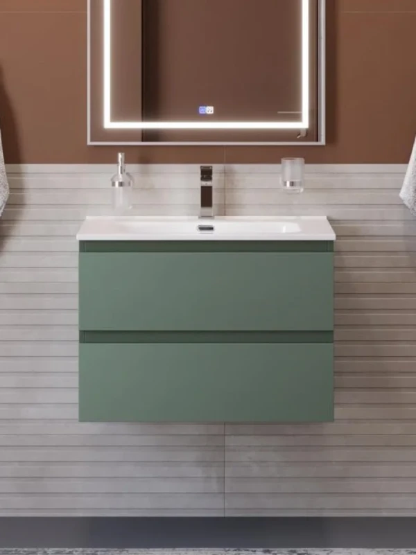 Тумба с раковиной BelBagno Kraft 70 подвесная, матовая еловая, раковина bb700etl