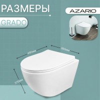 Подвесной безободковый унитаз Azario Grado AZ-0046