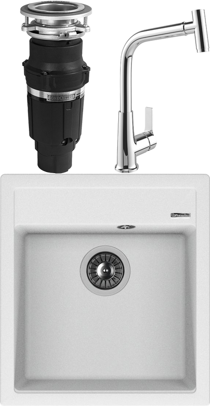 Комплект Мойка Florentina Липси 460 жасмин + Смеситель MEGA Life MG-TK09 хром + Измельчитель Bone Crusher BC 610-AS