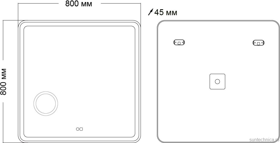 Зеркало Grossman Leo 80 с подсветкой, с антизапотевателем