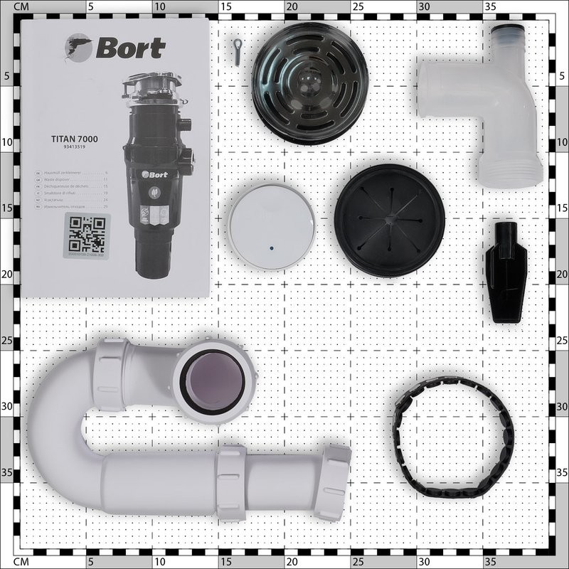 Комплект Мойка Paulmark Gerberg PM254844-BS брашированная нержавеющая сталь + Смеситель Bend Be212066-SS + Измельчитель Bort Titan 7000