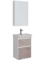 Мебель для ванной комнаты Lemark Combi 50 бетон, белая глянцевая