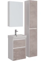 Мебель для ванной комнаты Lemark Combi 50 бетон, белая глянцевая