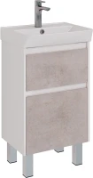 Мебель для ванной комнаты Lemark Combi 50 бетон, белая глянцевая