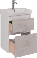Мебель для ванной комнаты Lemark Combi 50 бетон, белая глянцевая