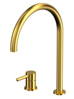 Смеситель для раковины WHITECROSS Y1214GLB с изливом Y1203GLB, брашированное золото Смеситель для раковины WHITECROSS Y1214GLB с изливом Y1203GLB, брашированное золото