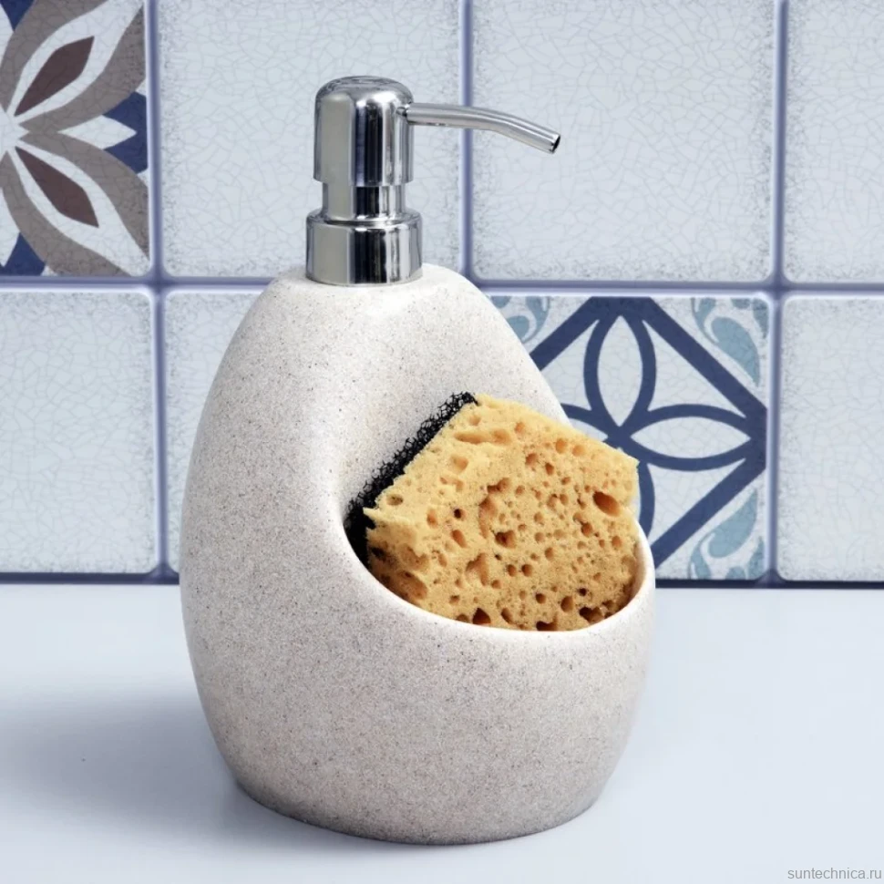 Дозатор для кухонной мойки Wasserkraft K-8099 с емкостью для губки