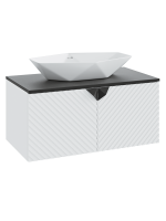 Тумба с раковиной Runo Андорра 70 подвесная, матовая белая, черная