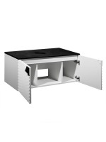 Тумба с раковиной Runo Андорра 70 подвесная, матовая белая, черная