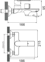 Смеситель для ванны с душем BELZ B60678 хром
