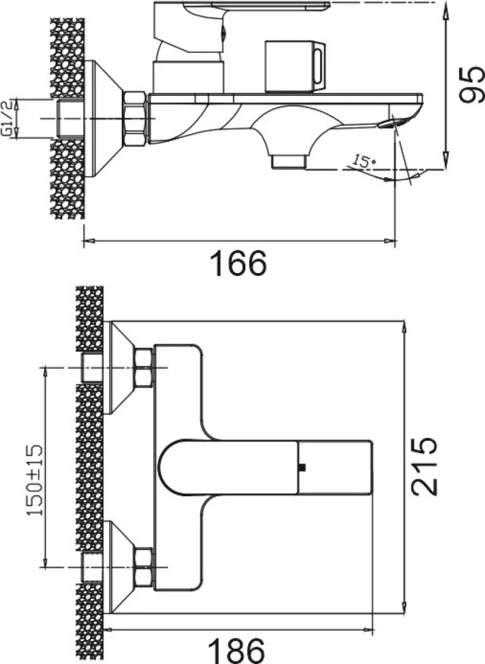 Смеситель для ванны с душем BELZ B60678 хром