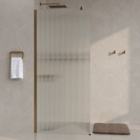 Душевая перегородка Wasserkraft Rur 30W 110 см, профиль матовое золото, стекло рифленое