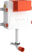 Комплект Унитаз приставной Ceramicanova Metropol CN4004 безободковый + Бачок VitrA 800-2020 с кнопкой смыва, хром