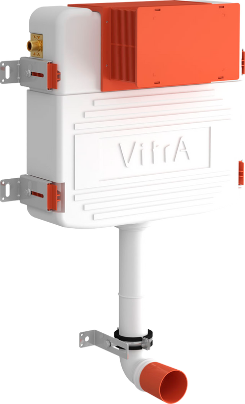 Комплект Унитаз приставной Ceramicanova Metropol CN4004 безободковый + Бачок VitrA 800-2020 с кнопкой смыва, хром