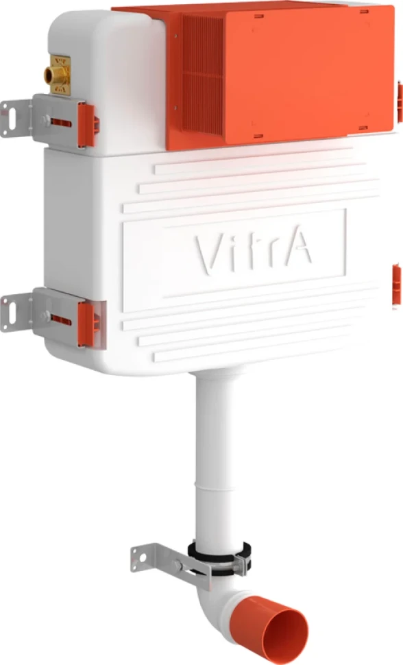Комплект Унитаз приставной Ceramicanova Metropol CN4004 безободковый + Бачок VitrA 800-2020 с кнопкой смыва, хром