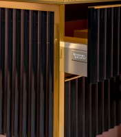 Тумба под раковину Armadi Art Monaco 100 для столешницы черная, золото
