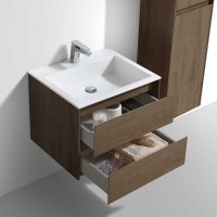 Тумба с раковиной Vincea Luka 60 2 ящика, дуб табак