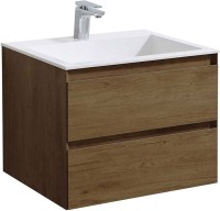 Тумба с раковиной Vincea Luka 60 2 ящика, дуб табак