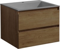 Тумба с раковиной Vincea Luka 60 2 ящика, дуб табак
