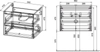 Тумба с раковиной Vincea Luka 60 2 ящика, дуб табак