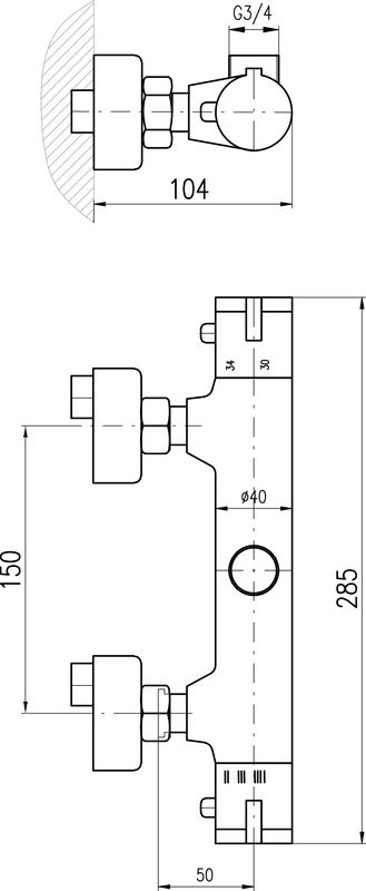 Термостатический смеситель Rav Slezak Termo TRM81.5 для душа