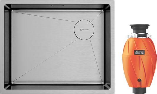 Комплект Мойка Omoikiri Taki 54-U/IF-IN Side SF нержавеющая сталь + Измельчитель Nagare 750