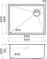 Комплект Мойка Omoikiri Taki 54-U/IF-IN Side SF нержавеющая сталь + Измельчитель Nagare 750