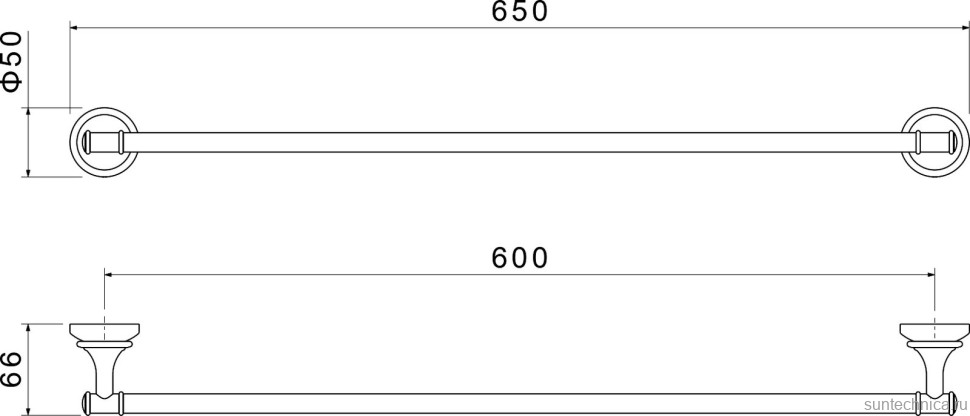 Полотенцедержатель AQUATEK Классик AQ4514MB матовый черный
