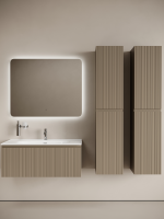 Мебель для ванной комнаты Sancos Code 100 подвесная, серо-бежевая