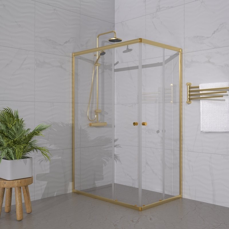 Душевой уголок Triton Вента -Голд 120x80, профиль золото, стекло прозрачное