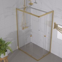 Душевой уголок Triton Вента -Голд 120x80, профиль золото, стекло прозрачное