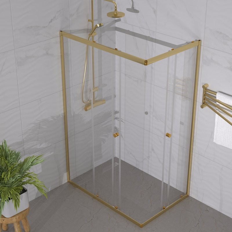 Душевой уголок Triton Вента -Голд 120x80, профиль золото, стекло прозрачное