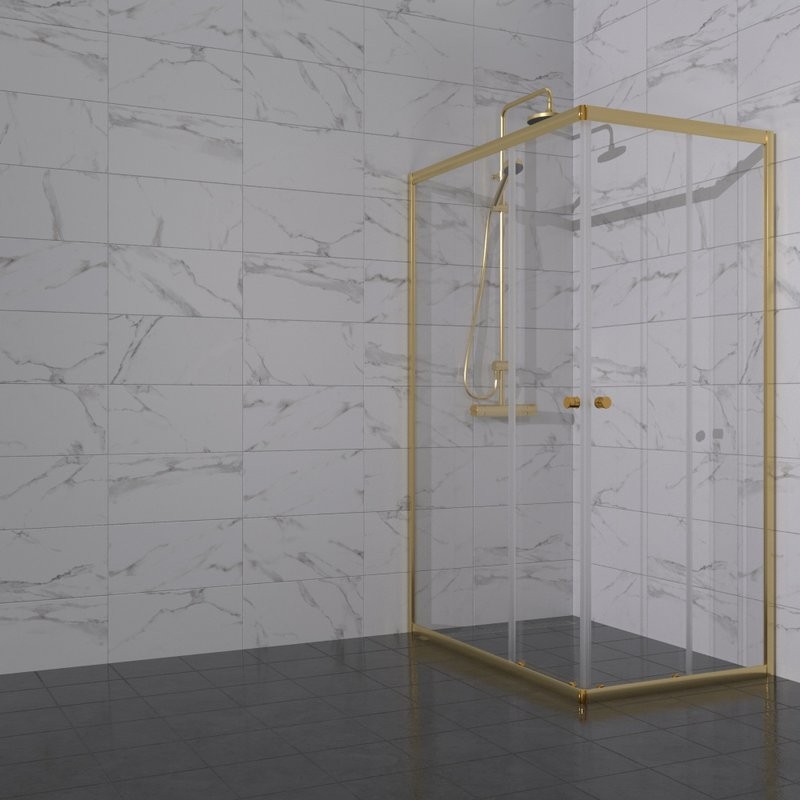 Душевой уголок Triton Вента -Голд 120x80, профиль золото, стекло прозрачное