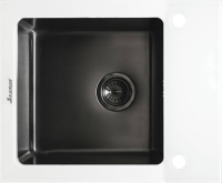 Мойка кухонная Seaman Eco Glass SMG-610W-Gun.B вороненая сталь, белая