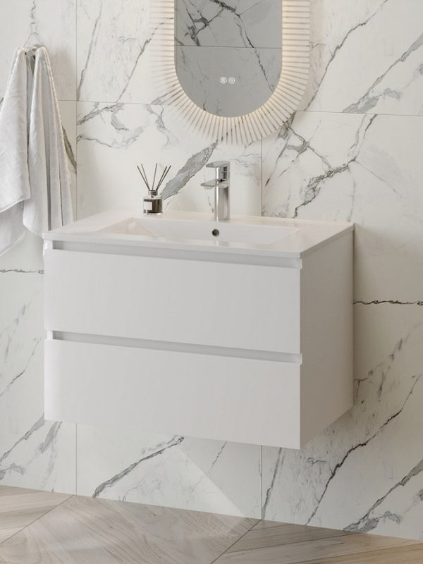 Тумба под раковину без столешницы Teymi Laina 75 матовая белая