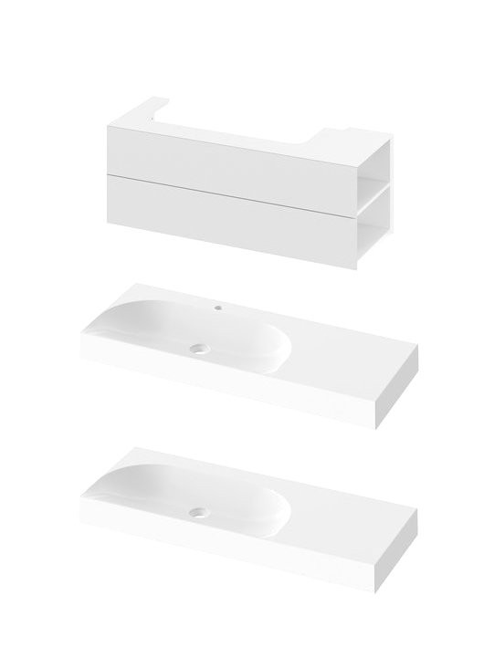 Тумба под раковину без столешницы Ravak Lite SD 120 R глянцевая белая