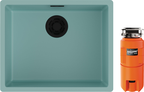 Комплект Мойка Omoikiri Yamakawa 55-Integra-AZ azur blue + Измельчитель Nagare slim 500