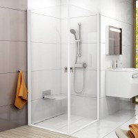 Душевой уголок Ravak Chrome CRV1-80+CRV1-80 Transparent, профиль белый