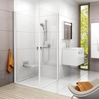 Душевой уголок Ravak Chrome CRV1-80+CRV1-80 Transparent, профиль белый
