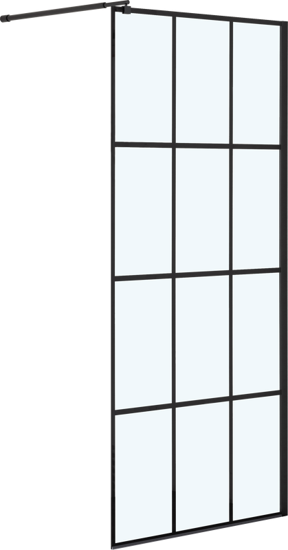 Душевая перегородка Niagara Nova NG-685-12 BLACK 120x195 профиль черный, стекло прозрачное