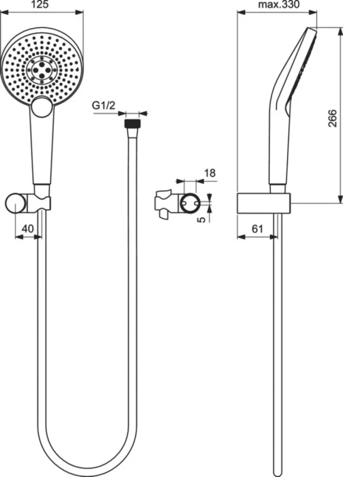 Душевой гарнитур Ideal Standard IdealRain cube B1765AA
